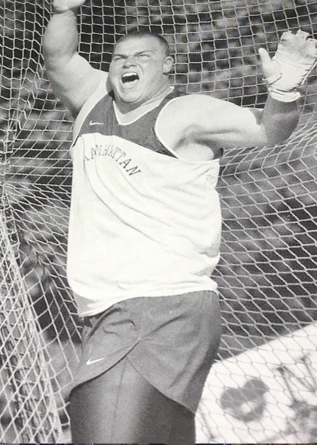 Mike Pellet during collegiate throwing competition